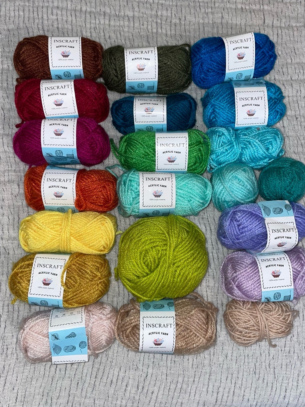 Yarn Bundle Multicolor Acrylic Mini Skeins - 21 Colors